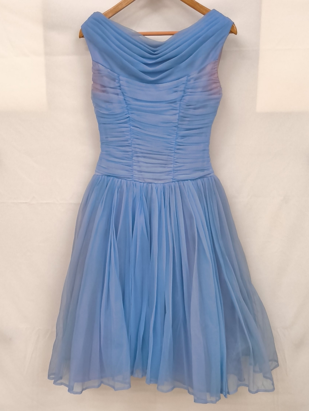Vintage 1950s Periwinkle Blue Party Dress  | Mid-Century Cocktail Gown - Picture 2 of 16